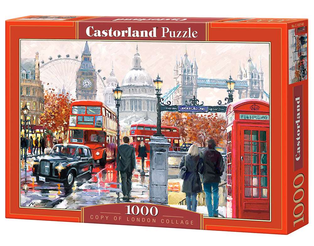 1000 Piece Jigsaw Puzzle, London Collage, Colorful Puzzle of the UK, London puzzle, European Puzzle, Adult Puzzle, Castorland C - 103140 - 2 - Bridge Toys - Premium Jigsaw Puzzles - Little Red General Store