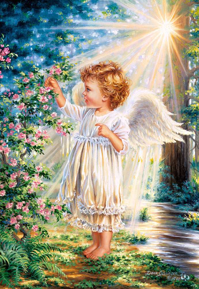 1000 Piece Jigsaw Puzzle, An Angel's Touch, Sweet Cherub, Dona Gelsinger, Adult Puzzle, Castorland C - 103867 - 2 - Bridge Toys - Premium Jigsaw Puzzles - Little Red General Store