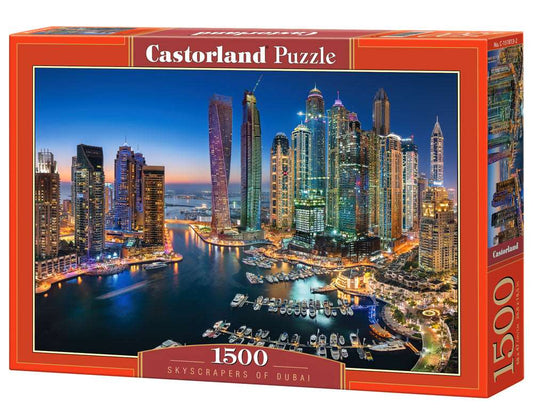 1500 Piece Jigsaw Puzzle, Skyscrapers of Dubai, Citi lights, Emirates, Adult Puzzles, Castorland C - 151813 - 2 - Bridge Toys - Premium Jigsaw Puzzles - Little Red General Store
