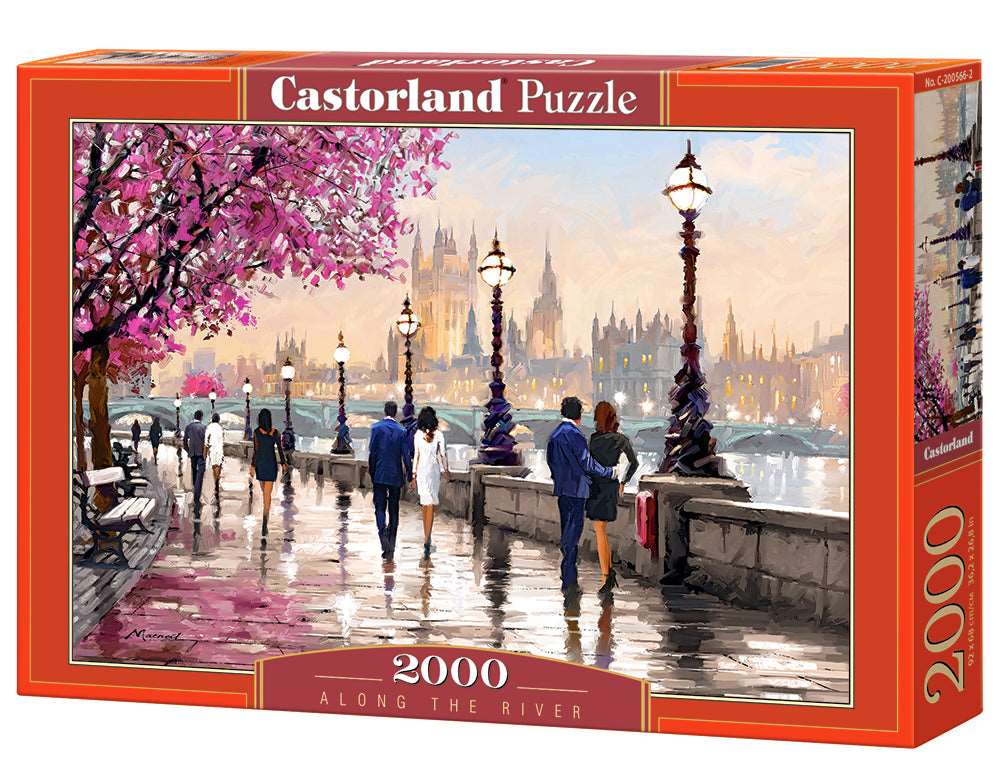 2000 Piece Jigsaw Puzzle, Along the River, Art. Puzzle, paintings puzzle, Adult Puzzles, Castorland C - 200566 - 2 - Bridge Toys - Premium Jigsaw Puzzles - Little Red General Store