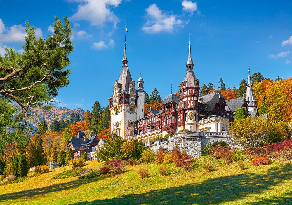 500 Piece Jigsaw Puzzle, Castle Peles, neo - Renaissance castle, Romania , Adult Puzzle, Castorland B - 53292 - Bridge Toys - Premium Jigsaw Puzzles - Little Red General Store