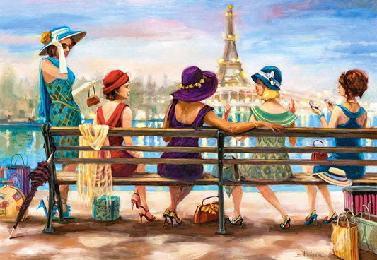 1000 Piece Jigsaw Puzzle, Girls Day Out, Ladies of Paris, Elegant ladies, Paris puzzle, Adult Puzzle, Castorland C - 104468 - 2 - Bridge Toys - Premium Jigsaw Puzzles - Little Red General Store