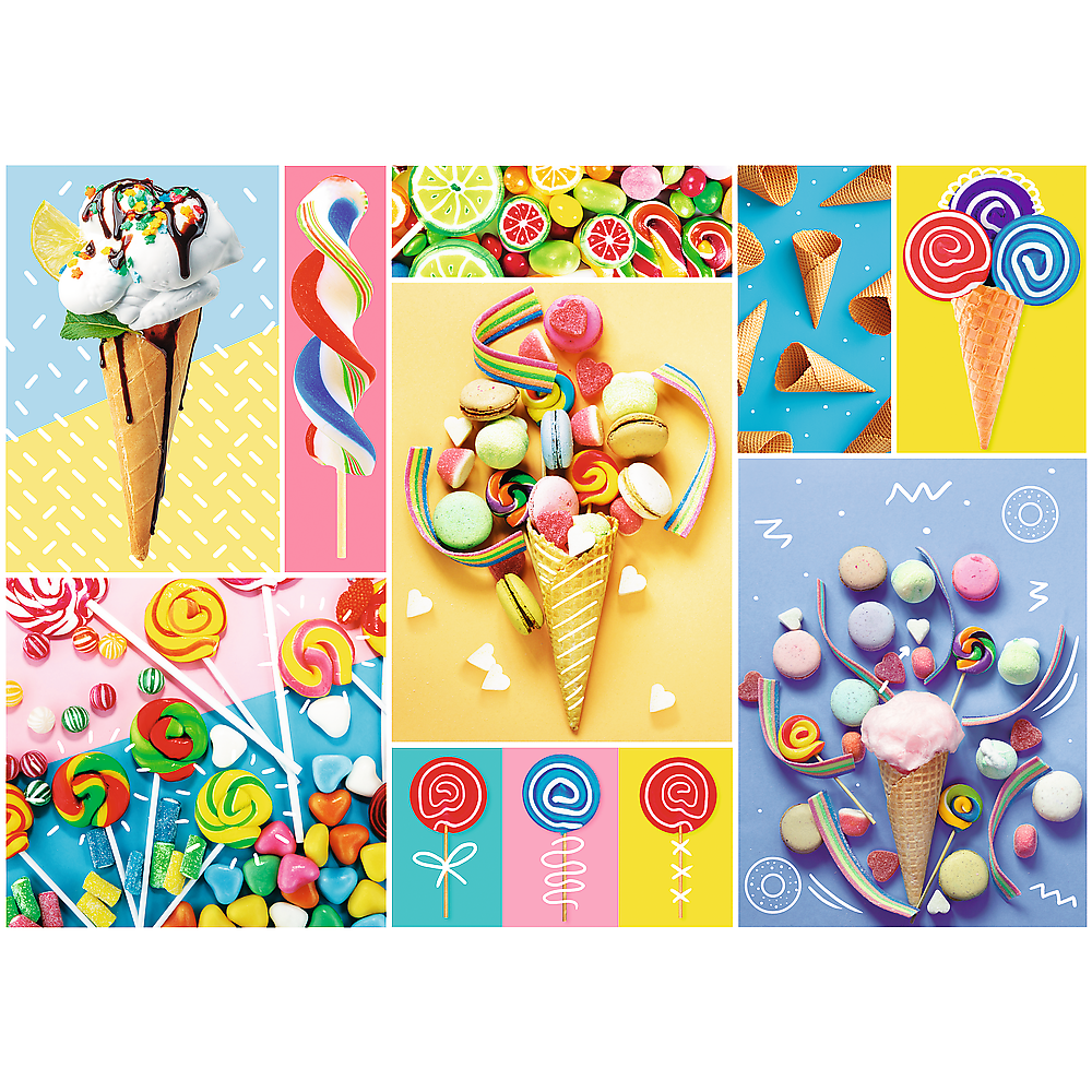 500 Piece Jigsaw Puzzle, Favorite Sweets, Candy and Ice Cream Puzzle, Adult Puzzles, Trefl 37335 - Bridge Toys - Premium Jigsaw Puzzles - Little Red General Store