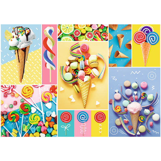 500 Piece Jigsaw Puzzle, Favorite Sweets, Candy and Ice Cream Puzzle, Adult Puzzles, Trefl 37335 - Bridge Toys - Premium Jigsaw Puzzles - Little Red General Store