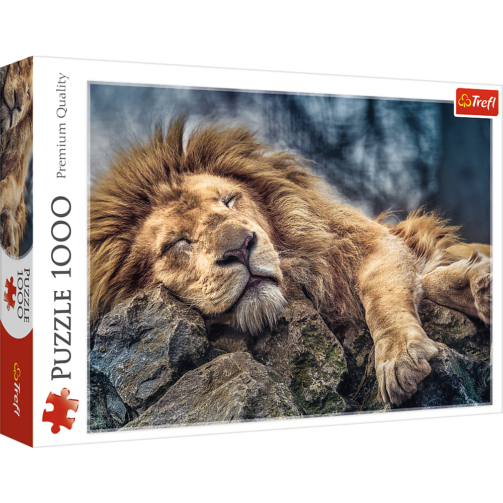 1000 Piece Jigsaw Puzzles, Sleeping Lion, Wild Animal Puzzle, Big Cats Puzzle, Adult Puzzles, Trefl 10447 - Bridge Toys - Premium Jigsaw Puzzles - Little Red General Store