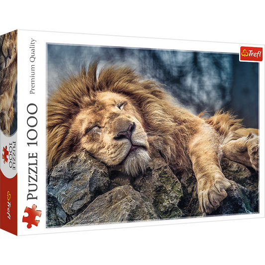 1000 Piece Jigsaw Puzzles, Sleeping Lion, Wild Animal Puzzle, Big Cats Puzzle, Adult Puzzles, Trefl 10447 - Bridge Toys - Premium Jigsaw Puzzles - Little Red General Store