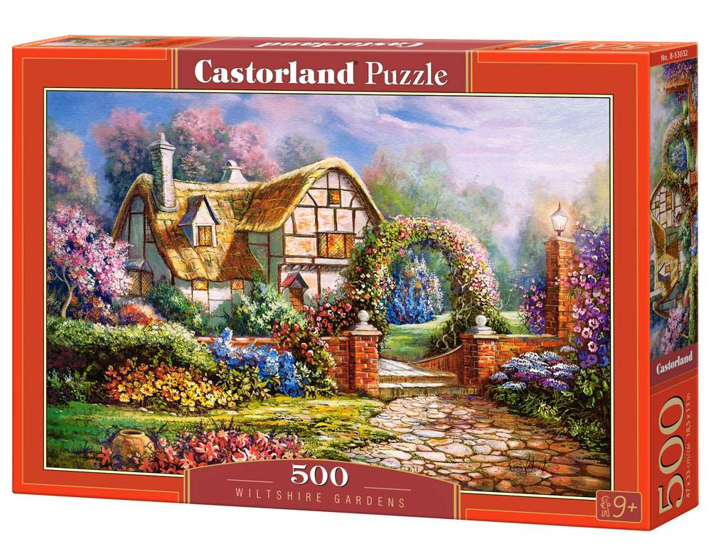 500 Piece Jigsaw Puzzle, Wiltshire Gardens, Charming Nook, Countryside, Adult Puzzles, Castorland B - 53032 - Bridge Toys - Premium Jigsaw Puzzles - Little Red General Store