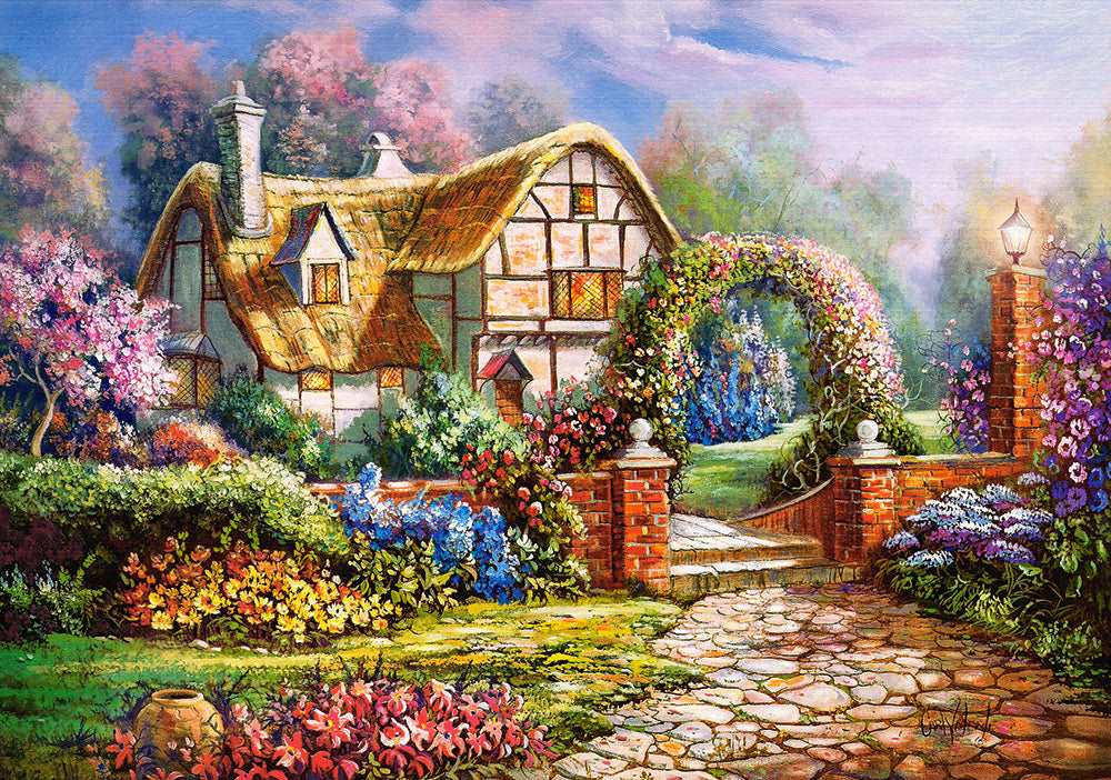 500 Piece Jigsaw Puzzle, Wiltshire Gardens, Charming Nook, Countryside, Adult Puzzles, Castorland B - 53032 - Bridge Toys - Premium Jigsaw Puzzles - Little Red General Store