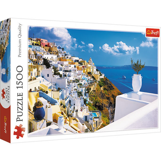 1500 Piece Jigsaw Puzzles, Santorini, Puzzle of Greece, Island Paradise Puzzle, Adult Puzzles, Trefl 26119 - Bridge Toys - Premium Jigsaw Puzzles - Little Red General Store