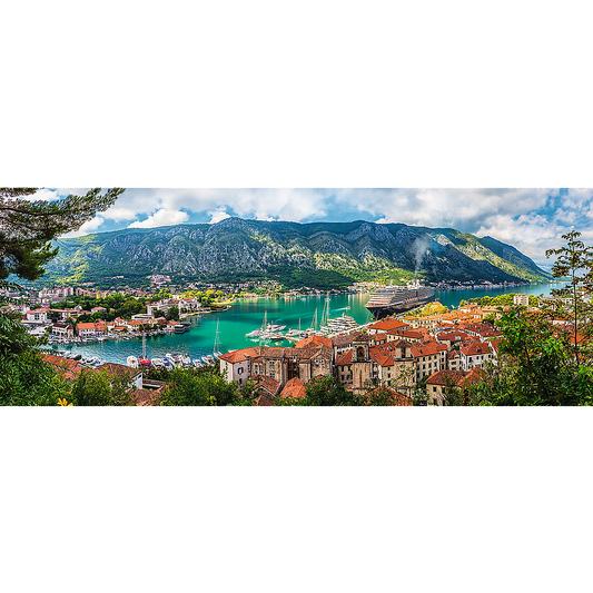Panorama 500 Piece Jigsaw Puzzles, Kotor Montenegro, Medieval Old Town Puzzle, Adriatic Coast Puzzle, Adult Puzzles, Trefl 29506 - Bridge Toys - Premium Jigsaw Puzzles - Little Red General Store