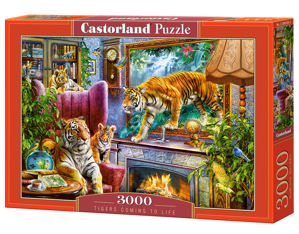 3000 Piece Jigsaw Puzzle, Tigers Coming to Life, Art. Puzzles, Animals on surrealistic scenery, Adult Puzzle, Castorland C - 300556 - 2 - Bridge Toys - Premium Jigsaw Puzzles - Little Red General Store
