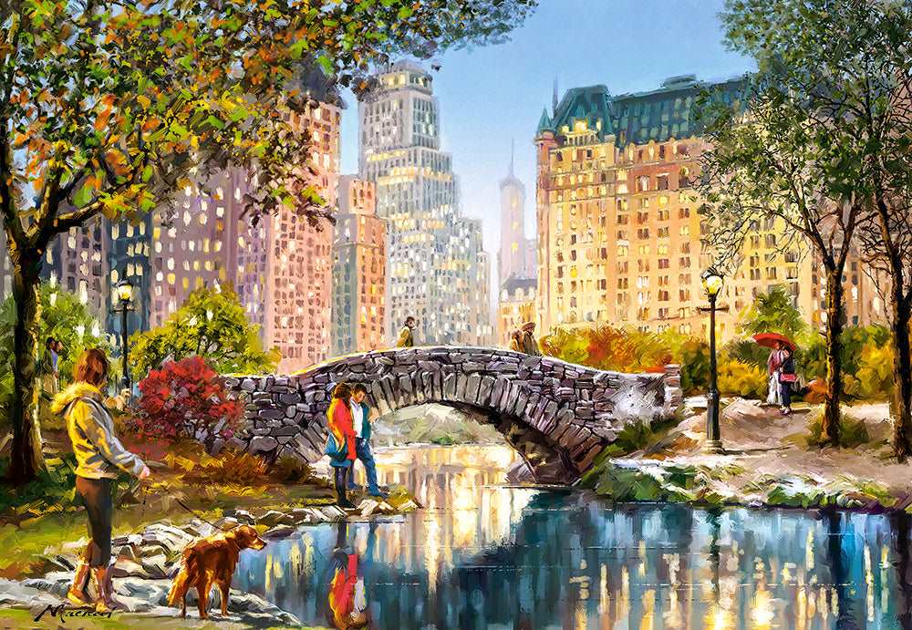 1000 Piece Jigsaw Puzzle, Evening Walk Through Central Park, Manhattan Puzzle, New York, USA, Puzzle of New York, Adult Puzzle, Castorland C - 104376 - 2 - Bridge Toys - Premium Jigsaw Puzzles - Little Red General Store