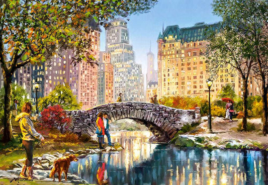 1000 Piece Jigsaw Puzzle, Evening Walk Through Central Park, Manhattan Puzzle, New York, USA, Puzzle of New York, Adult Puzzle, Castorland C - 104376 - 2 - Bridge Toys - Premium Jigsaw Puzzles - Little Red General Store