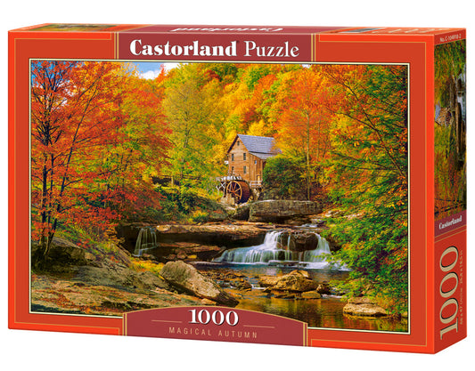 1000 Piece Jigsaw Puzzle, Magical Autumn, Water mil, Nature puzzles, Waterfall, Adult Puzzle, Castorland C - 104918 - 2 - Bridge Toys - Premium Jigsaw Puzzles - Little Red General Store