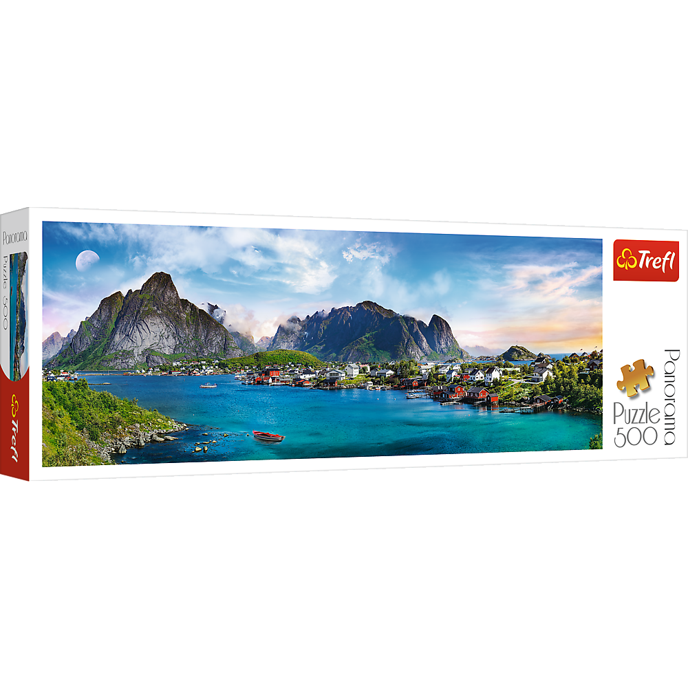 Panorama 500 Piece Jigsaw Puzzles, Lofoten Archipelago, Puzzle of Norway, Island and Mountain Puzzles, Adult Puzzles, Trefl 29500 - Bridge Toys - Premium Jigsaw Puzzles - Little Red General Store