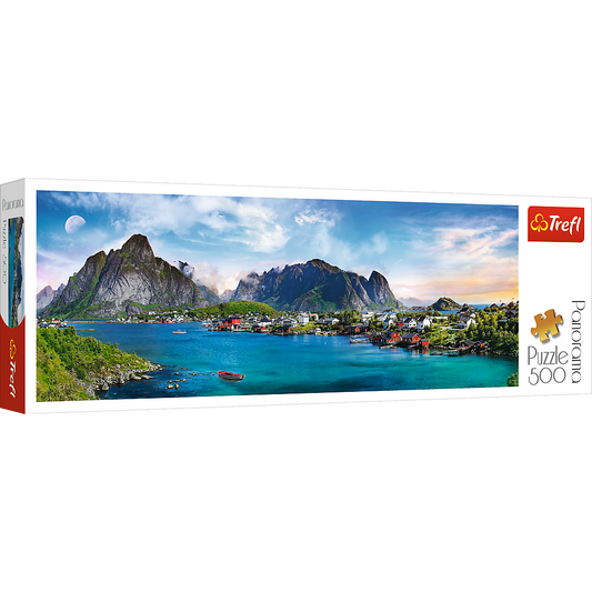 Panorama 500 Piece Jigsaw Puzzles, Lofoten Archipelago, Puzzle of Norway, Island and Mountain Puzzles, Adult Puzzles, Trefl 29500 - Bridge Toys - Premium Jigsaw Puzzles - Little Red General Store