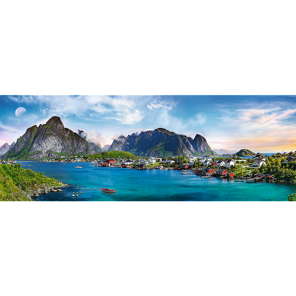 Panorama 500 Piece Jigsaw Puzzles, Lofoten Archipelago, Puzzle of Norway, Island and Mountain Puzzles, Adult Puzzles, Trefl 29500 - Bridge Toys - Premium Jigsaw Puzzles - Little Red General Store