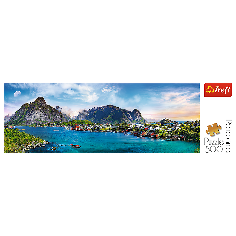 Panorama 500 Piece Jigsaw Puzzles, Lofoten Archipelago, Puzzle of Norway, Island and Mountain Puzzles, Adult Puzzles, Trefl 29500 - Bridge Toys - Premium Jigsaw Puzzles - Little Red General Store