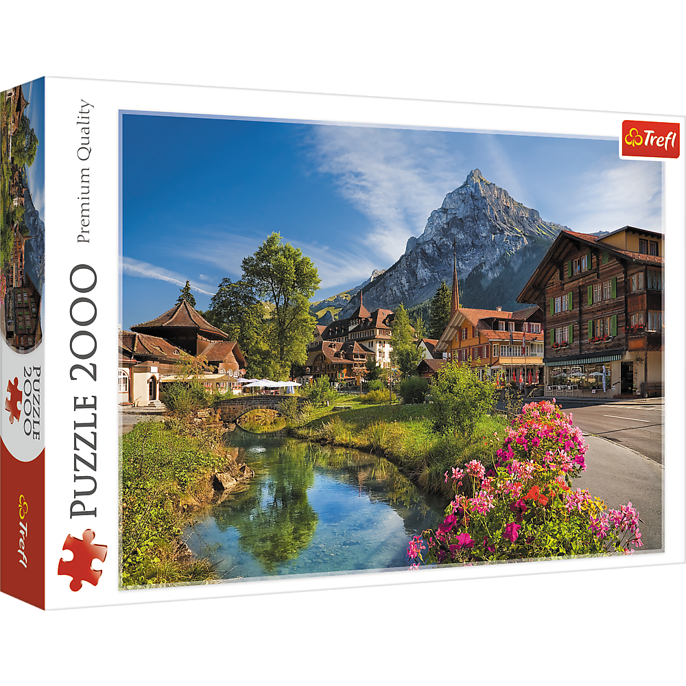 2000 Piece Jigsaw Puzzles, Alps in Summer, Mountain Village Puzzle with River, Adult Puzzles, Trefl 27089 - Bridge Toys - Premium Jigsaw Puzzles - Little Red General Store