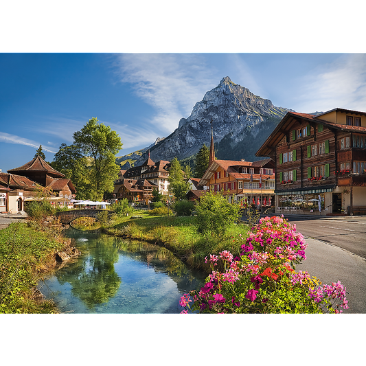 2000 Piece Jigsaw Puzzles, Alps in Summer, Mountain Village Puzzle with River, Adult Puzzles, Trefl 27089 - Bridge Toys - Premium Jigsaw Puzzles - Little Red General Store