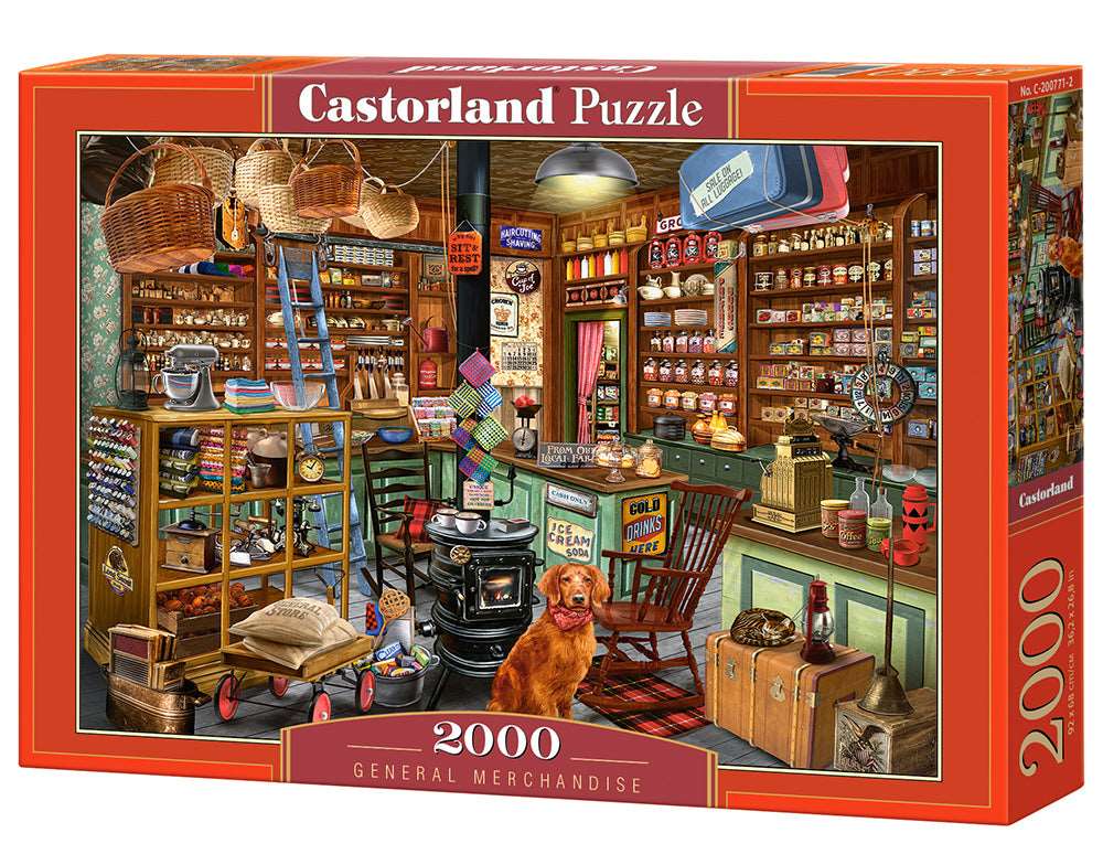 2000 Piece Jigsaw Puzzle, General Merchandise, old style American store, Adult Puzzles, Castorland C - 200771 - 2 - Bridge Toys - Premium Jigsaw Puzzles - Little Red General Store
