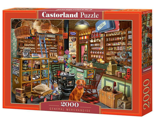 2000 Piece Jigsaw Puzzle, General Merchandise, old style American store, Adult Puzzles, Castorland C - 200771 - 2 - Bridge Toys - Premium Jigsaw Puzzles - Little Red General Store
