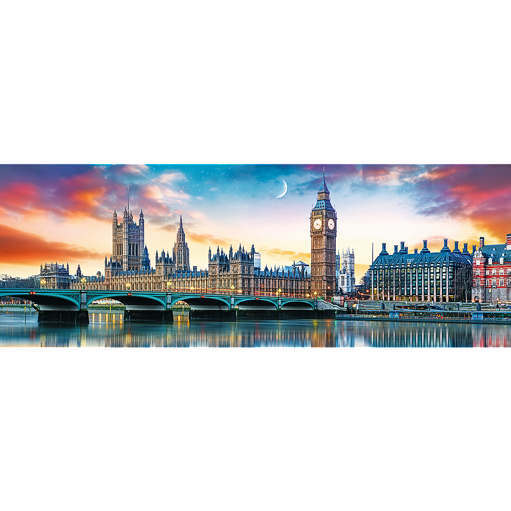 Panorama 500 Piece Jigsaw Puzzles, Big Ben and Palace of Westminster, London, Sunset, Puzzle of England, Adult Puzzles, Trefl 29507 - Bridge Toys - Premium Jigsaw Puzzles - Little Red General Store