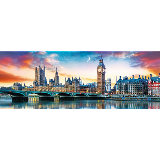 Panorama 500 Piece Jigsaw Puzzles, Big Ben and Palace of Westminster, London, Sunset, Puzzle of England, Adult Puzzles, Trefl 29507 - Bridge Toys - Premium Jigsaw Puzzles - Little Red General Store