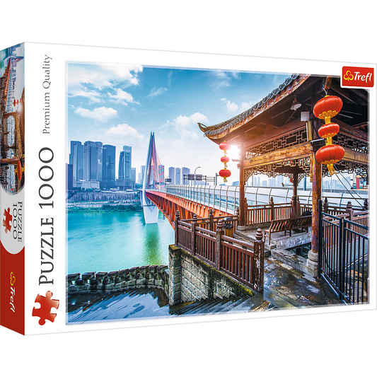 1000 Piece Jigsaw Puzzles, Chongqing, China, Cityscape puzzle, Temple, Modern and Traditional China, Adult Puzzle, Trefl 10721 - Bridge Toys - Premium Jigsaw Puzzles - Little Red General Store