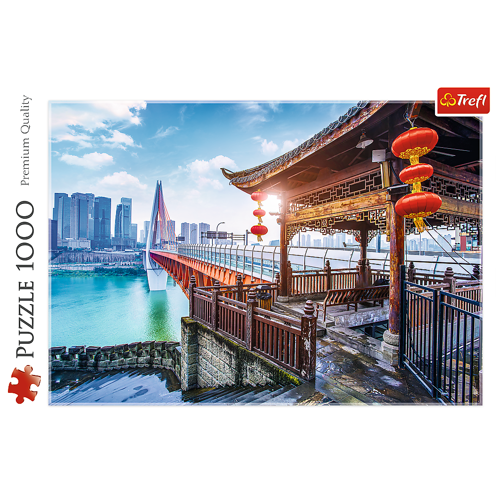 1000 Piece Jigsaw Puzzles, Chongqing, China, Cityscape puzzle, Temple, Modern and Traditional China, Adult Puzzle, Trefl 10721 - Bridge Toys - Premium Jigsaw Puzzles - Little Red General Store