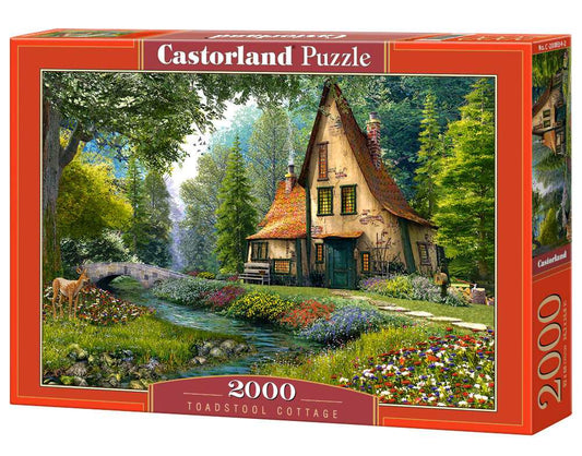 2000 Piece Jigsaw Puzzle, Toadstool Cottage, Charming Nook, Pond, Countryside, Adult Puzzles, Castorland C - 200634 - 2 - Bridge Toys - Premium Jigsaw Puzzles - Little Red General Store