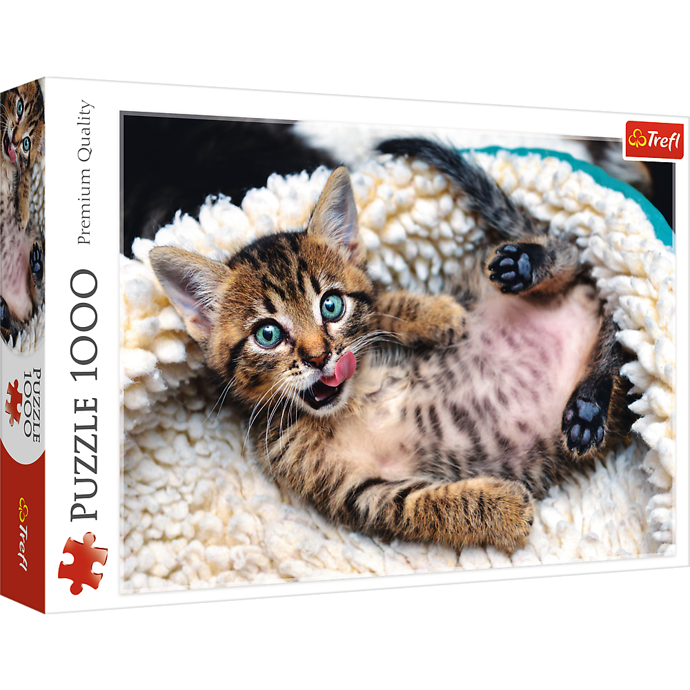 1000 Piece Jigsaw Puzzles, Cheerful Kitten, Puzzle of Animals, Cats, Kittens and Pets, Adult Puzzles, Trefl 10448 - Bridge Toys - Premium Jigsaw Puzzles - Little Red General Store