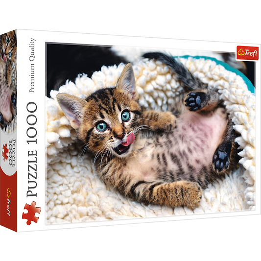 1000 Piece Jigsaw Puzzles, Cheerful Kitten, Puzzle of Animals, Cats, Kittens and Pets, Adult Puzzles, Trefl 10448 - Bridge Toys - Premium Jigsaw Puzzles - Little Red General Store