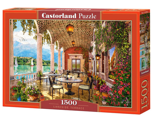 1500 Piece Jigsaw Puzzle, Lakeside Terrace, Italy, Mountain lake, Scenic view, Adult Puzzle, Castorland C - 152186 - 2 - Bridge Toys - Premium Jigsaw Puzzles - Little Red General Store