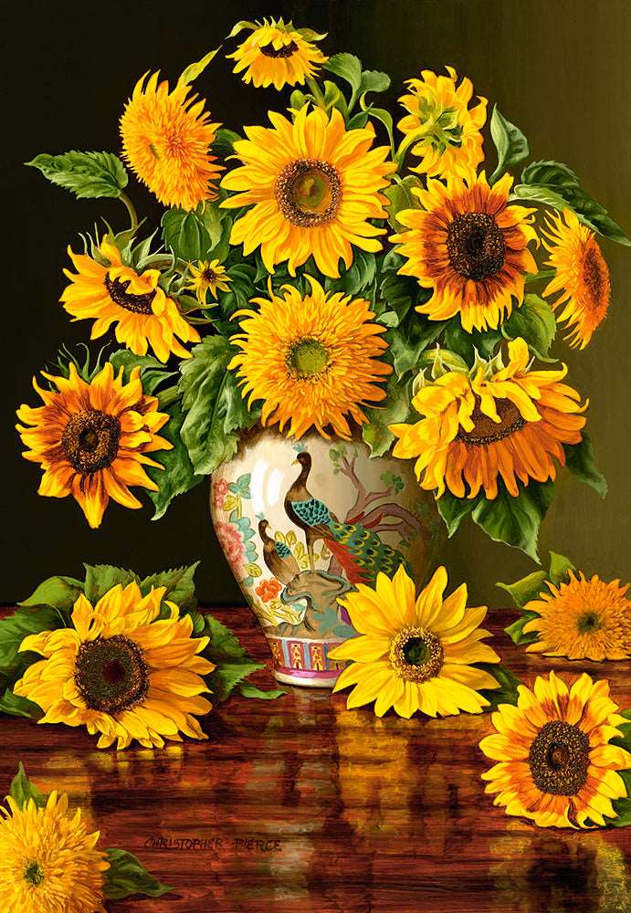 1000 Piece Jigsaw Puzzle, Sunflowers in a Vase, Christopher Pierce, Flower and plants Puzzle, Painting Puzzle, Adult Puzzle, Castorland C - 103843 - 2 - Bridge Toys - Premium Jigsaw Puzzles - Little Red General Store