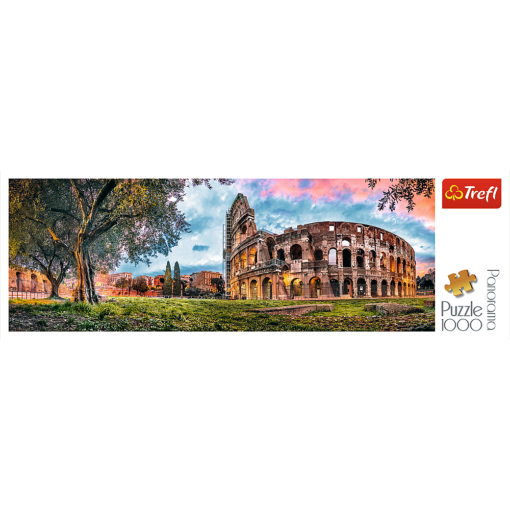 Panorama 1000 Piece Jigsaw Puzzles, Colosseum at Dawn Puzzle, Rome, Italy and the Colosseum, Adult Puzzles, Trefl 29030 - Bridge Toys - Premium Jigsaw Puzzles - Little Red General Store
