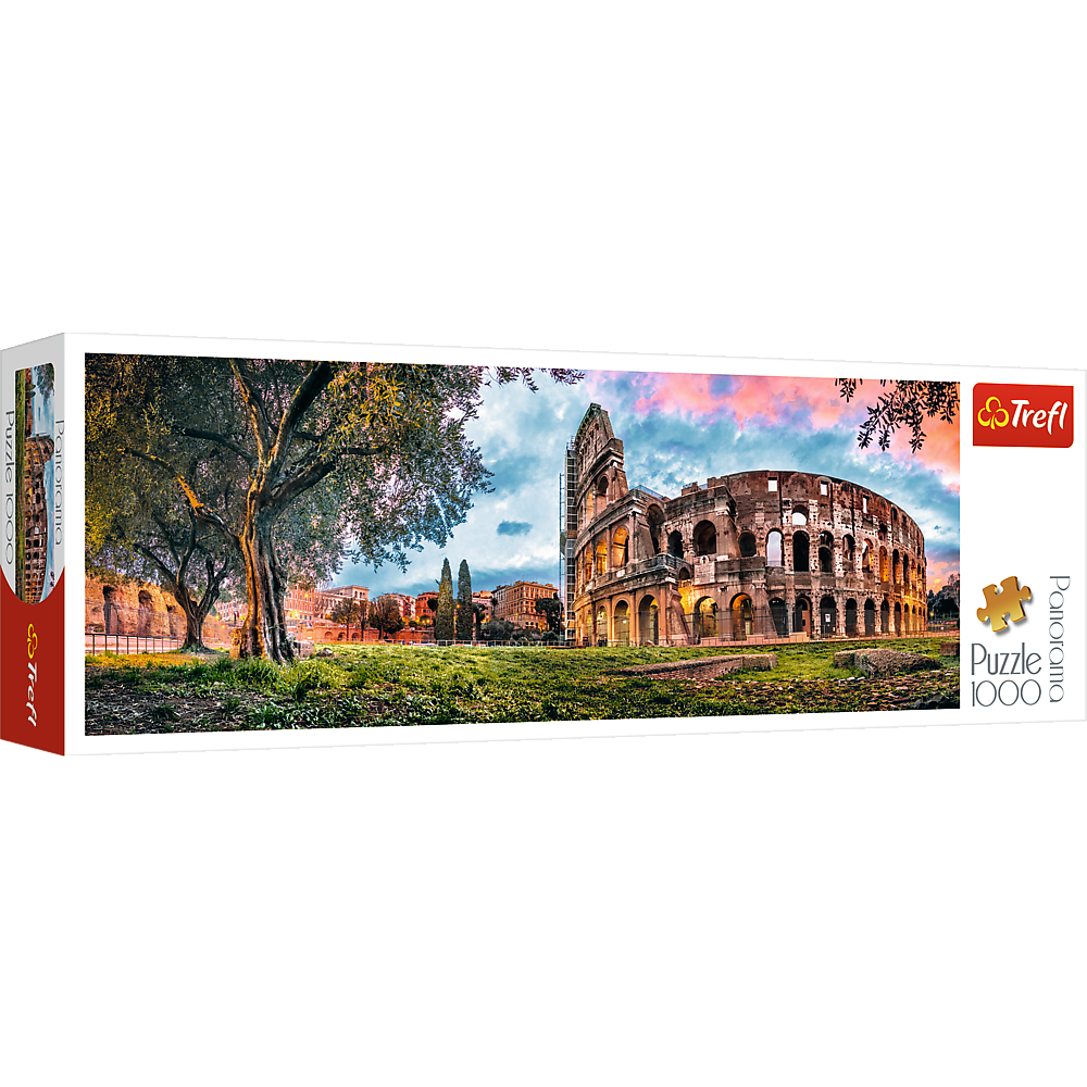 Panorama 1000 Piece Jigsaw Puzzles, Colosseum at Dawn Puzzle, Rome, Italy and the Colosseum, Adult Puzzles, Trefl 29030 - Bridge Toys - Premium Jigsaw Puzzles - Little Red General Store