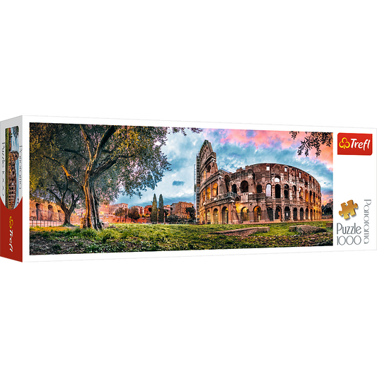 Panorama 1000 Piece Jigsaw Puzzles, Colosseum at Dawn Puzzle, Rome, Italy and the Colosseum, Adult Puzzles, Trefl 29030 - Bridge Toys - Premium Jigsaw Puzzles - Little Red General Store