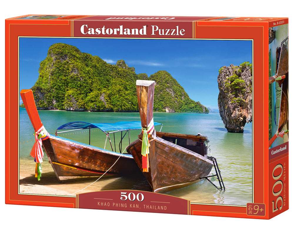 500 Piece Jigsaw Puzzle, Khao Phing Kan, Thailand, Asia, Holiday puzzle, touristic place, beach, ocean puzzle, Adult Puzzles, Castorland B - 53551 - Bridge Toys - Premium Jigsaw Puzzles - Little Red General Store