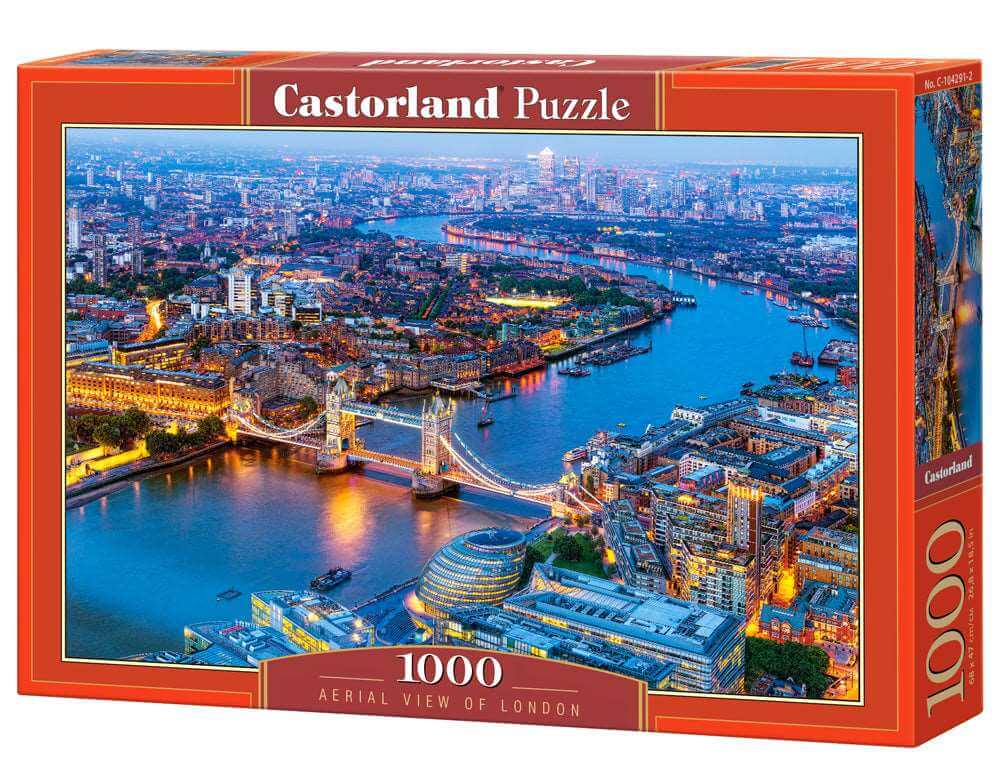 1000 Piece Jigsaw Puzzle, Aerial View of London, England Puzzle, Big Ben and River Thames Puzzle, Adult Puzzle, Castorland C - 104291 - 2 - Bridge Toys - Premium Jigsaw Puzzles - Little Red General Store