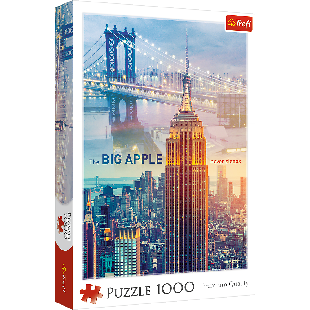 1000 Piece Jigsaw Puzzle, New York at Dawn, Brooklyn Bridge, Empire State Building, City Skyline, USA, Adult Puzzles, Trefl 10393 - Bridge Toys - Premium Jigsaw Puzzles - Little Red General Store
