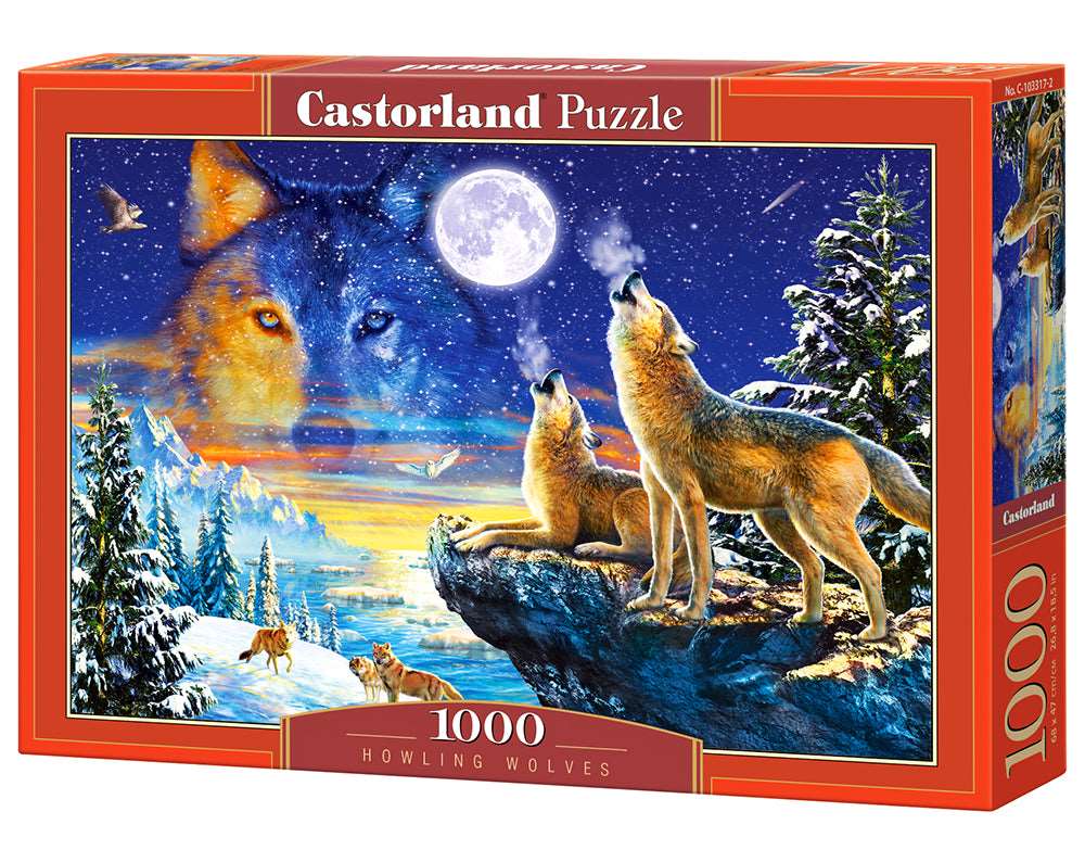 1000 Piece Jigsaw Puzzle, Howling Wolves, Adult Puzzle, Castorland C - 103317 - 2 - Bridge Toys - Premium Jigsaw Puzzles - Little Red General Store