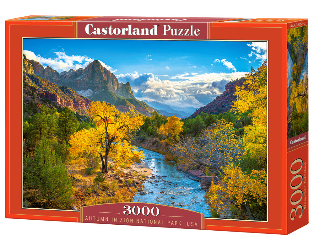 3000 Piece Jigsaw Puzzles, Autumn in Zion National Park, Nature and Landscape, USA, Adult Puzzles, Castorland C - 300624 - 2 - Bridge Toys - Premium Jigsaw Puzzles - Little Red General Store