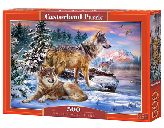 500 Piece Jigsaw Puzzle, Wolfish Wonderland, Winter scenery, Animal Puzzle, Adult Puzzles, Castorland B - 53049 - Bridge Toys - Premium Jigsaw Puzzles - Little Red General Store