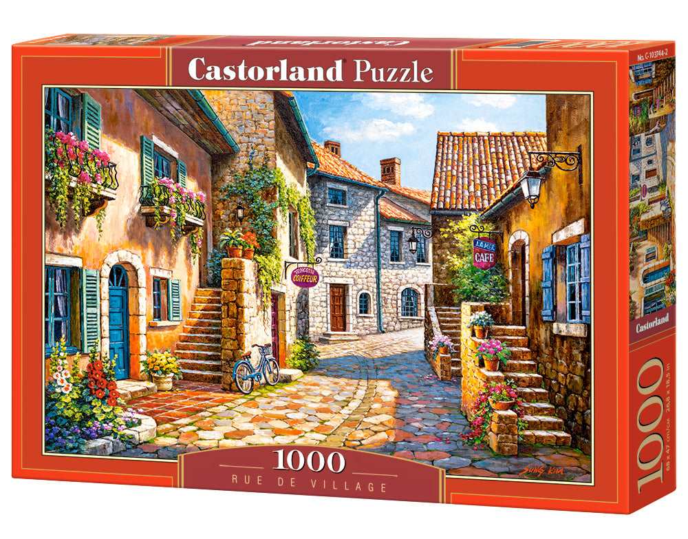 1000 Piece Jigsaw Puzzle, Rue de Village, France, Painting Puzzle, Adult Puzzle, Castorland C - 103744 - 2 - Bridge Toys - Premium Jigsaw Puzzles - Little Red General Store
