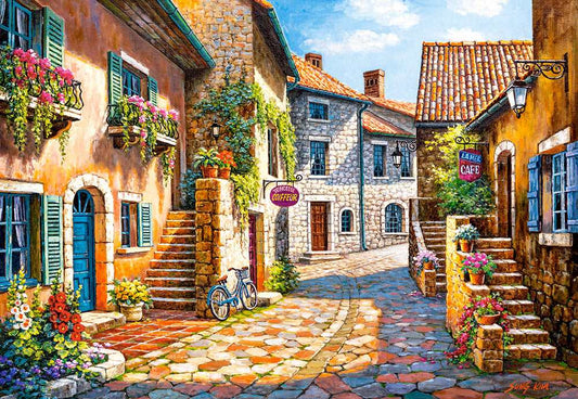 1000 Piece Jigsaw Puzzle, Rue de Village, France, Painting Puzzle, Adult Puzzle, Castorland C - 103744 - 2 - Bridge Toys - Premium Jigsaw Puzzles - Little Red General Store