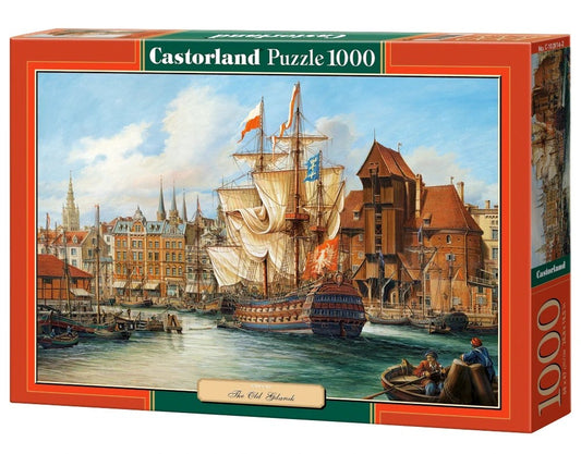 1000 Piece Jigsaw Puzzle, The Old Gdansk, Poland, historic sailing ship, Adult Puzzle, Castorland C - 102914 - 2 - Bridge Toys - Premium Jigsaw Puzzles - Little Red General Store