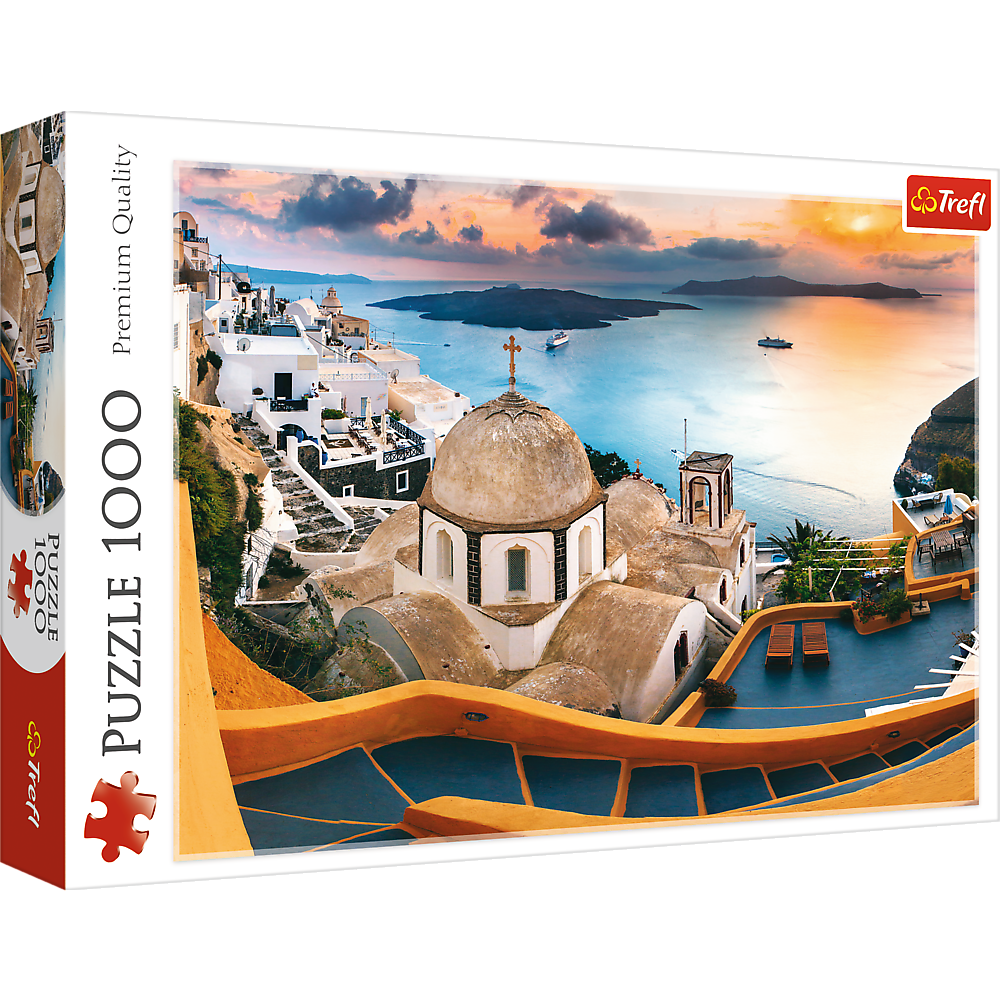 1000 Piece Jigsaw Puzzles, Fairytale Santorini, Puzzle of Greece, Island Paradise and Ocean Scene, Adult Puzzles, Trefl 10445 - Bridge Toys - Premium Jigsaw Puzzles - Little Red General Store