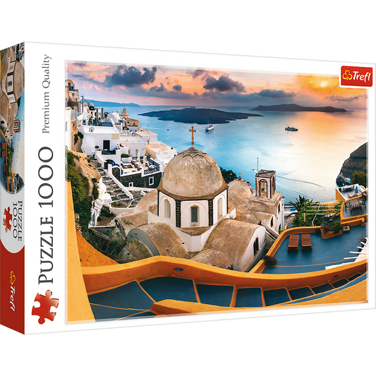 1000 Piece Jigsaw Puzzles, Fairytale Santorini, Puzzle of Greece, Island Paradise and Ocean Scene, Adult Puzzles, Trefl 10445 - Bridge Toys - Premium Jigsaw Puzzles - Little Red General Store