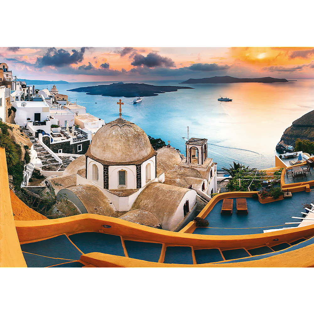 1000 Piece Jigsaw Puzzles, Fairytale Santorini, Puzzle of Greece, Island Paradise and Ocean Scene, Adult Puzzles, Trefl 10445 - Bridge Toys - Premium Jigsaw Puzzles - Little Red General Store